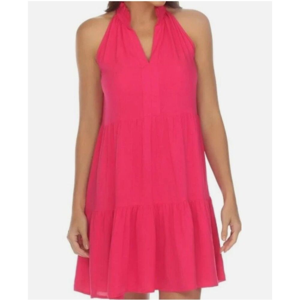 NEW NWT Girls Sz XL Casual Wear Bright Pink Sleeveless Tiered Sundress RAVIYA
